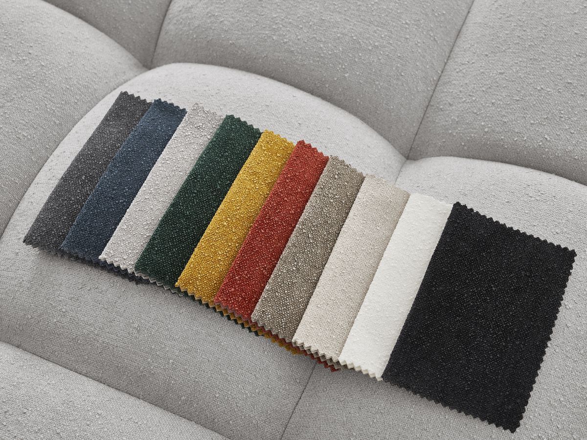 Canapé droit fixe 3 places EVEREST tissu texturé - 5 coussins
