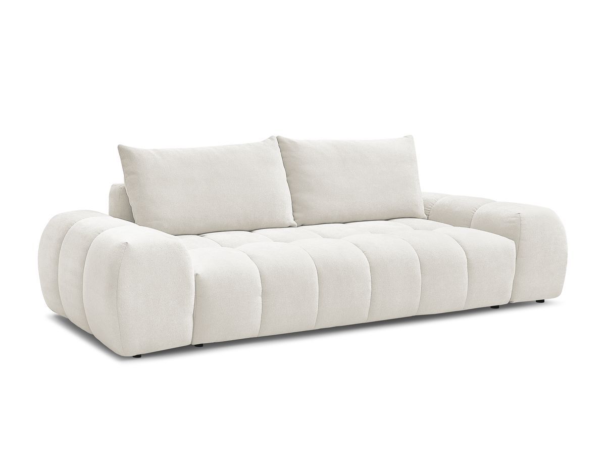 Canapé droit fixe 3 places EVEREST tissu texturé - 2 coussins