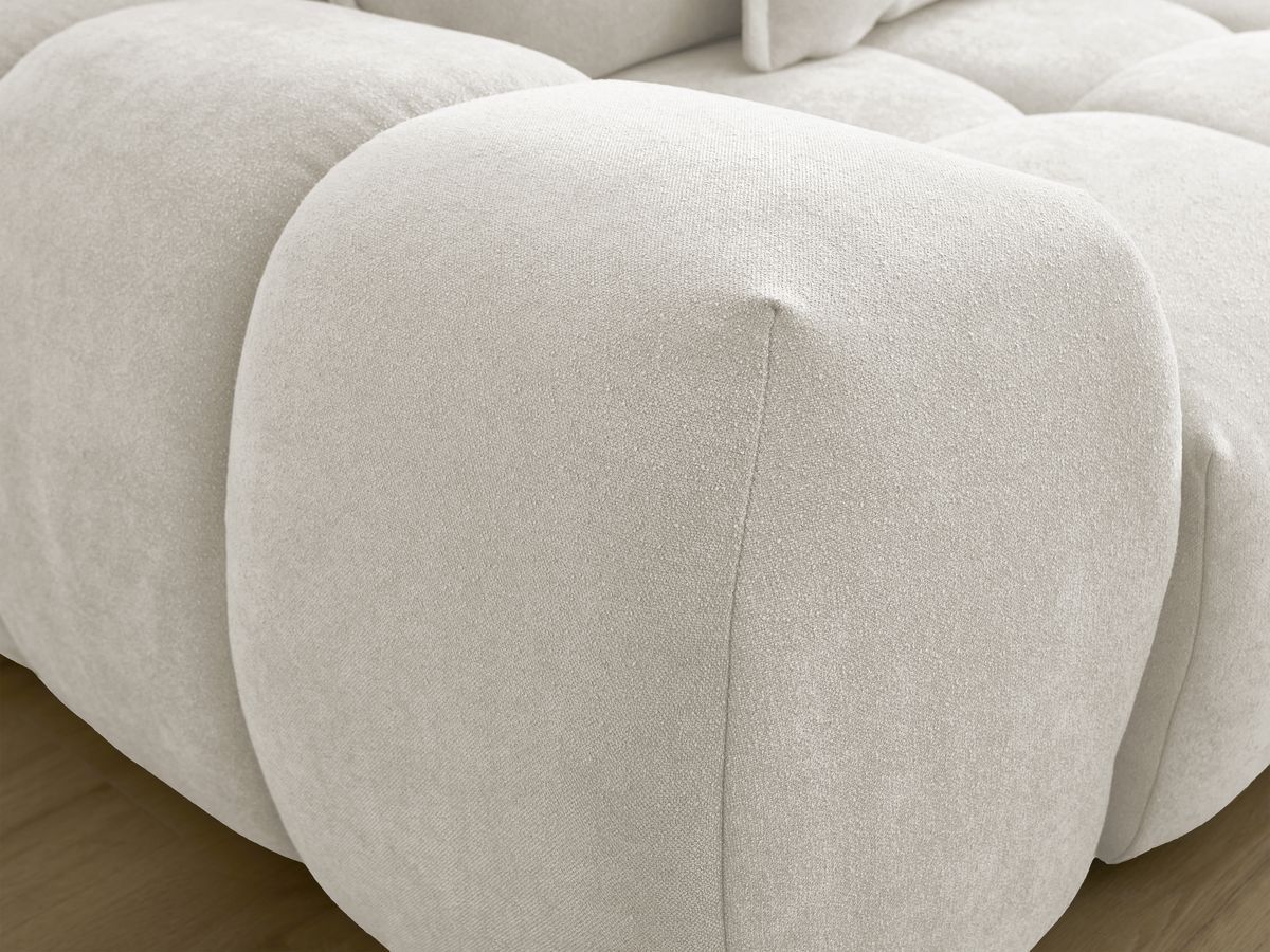 Canapé droit fixe 3 places EVEREST tissu texturé - 5 coussins