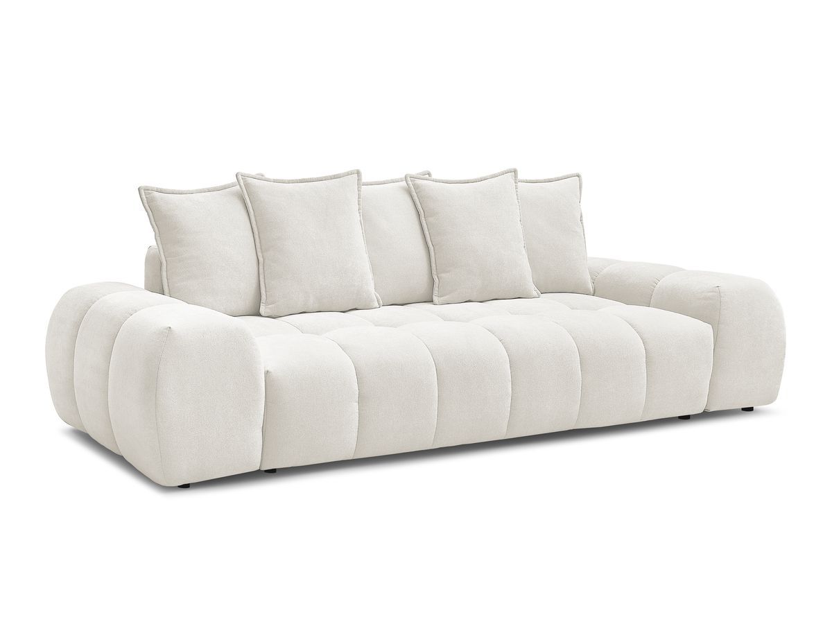 Canapé droit fixe 3 places EVEREST tissu texturé - 5 coussins
