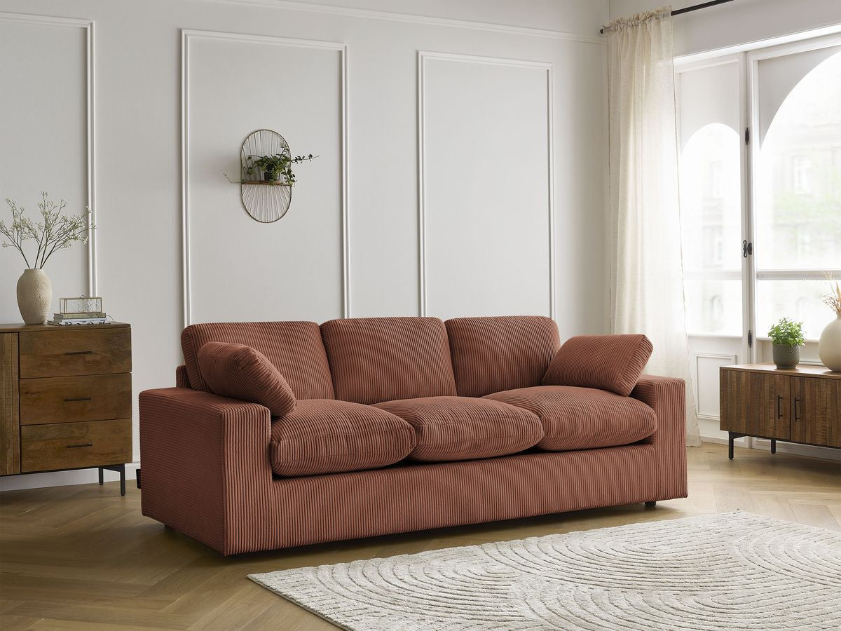 Canapé droit fixe compact BELAIR velours côtelé