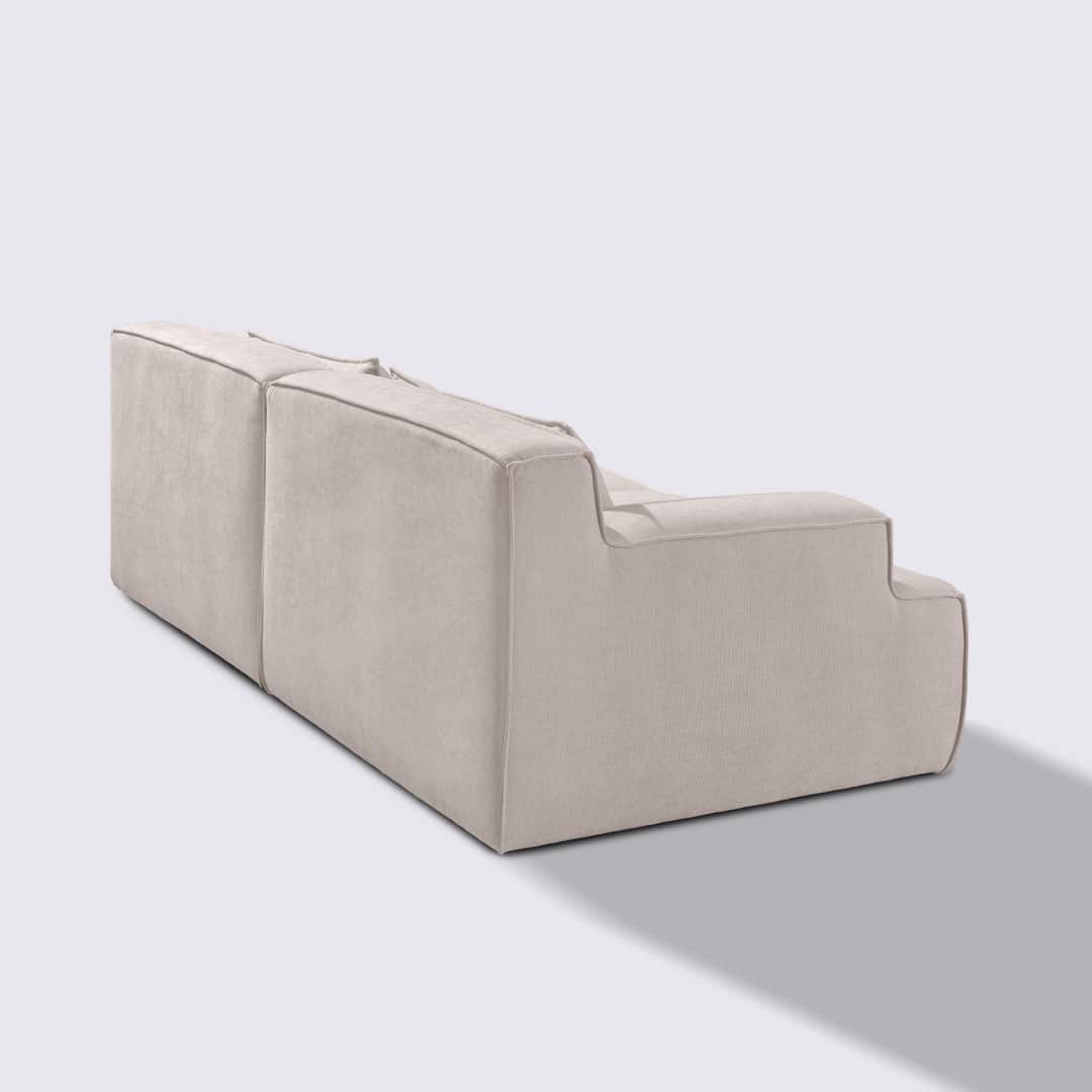 Canapé droit modulable 3 places en tissu crème – Lorenzo