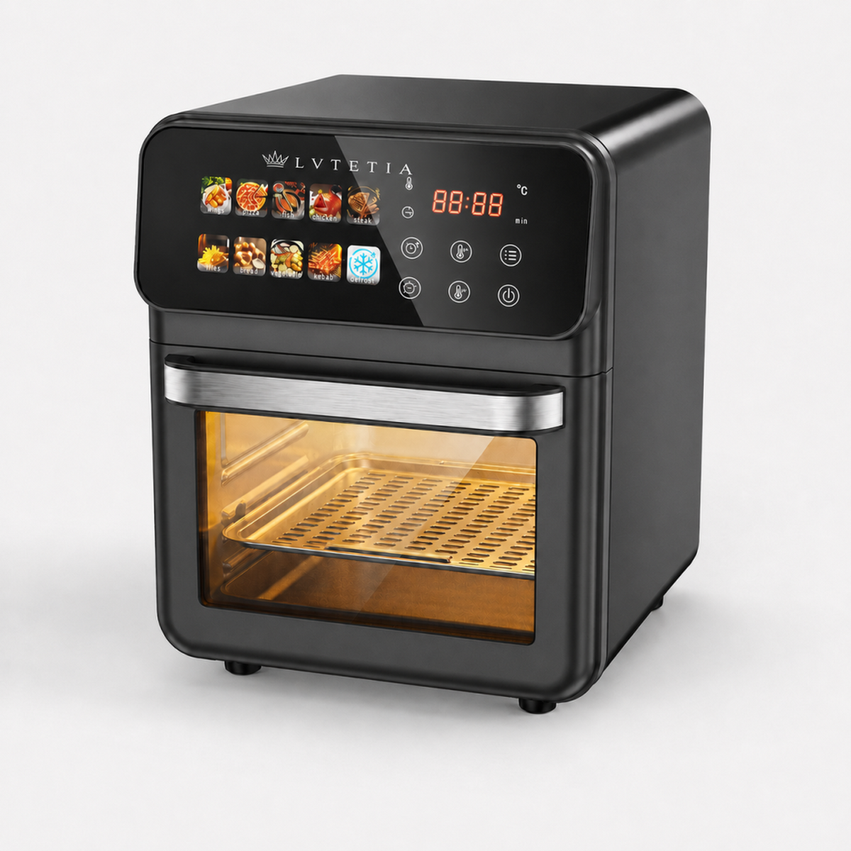 Friteuse à air chaud sans huile - Grande capacité 10L avec fenêtre - Noire