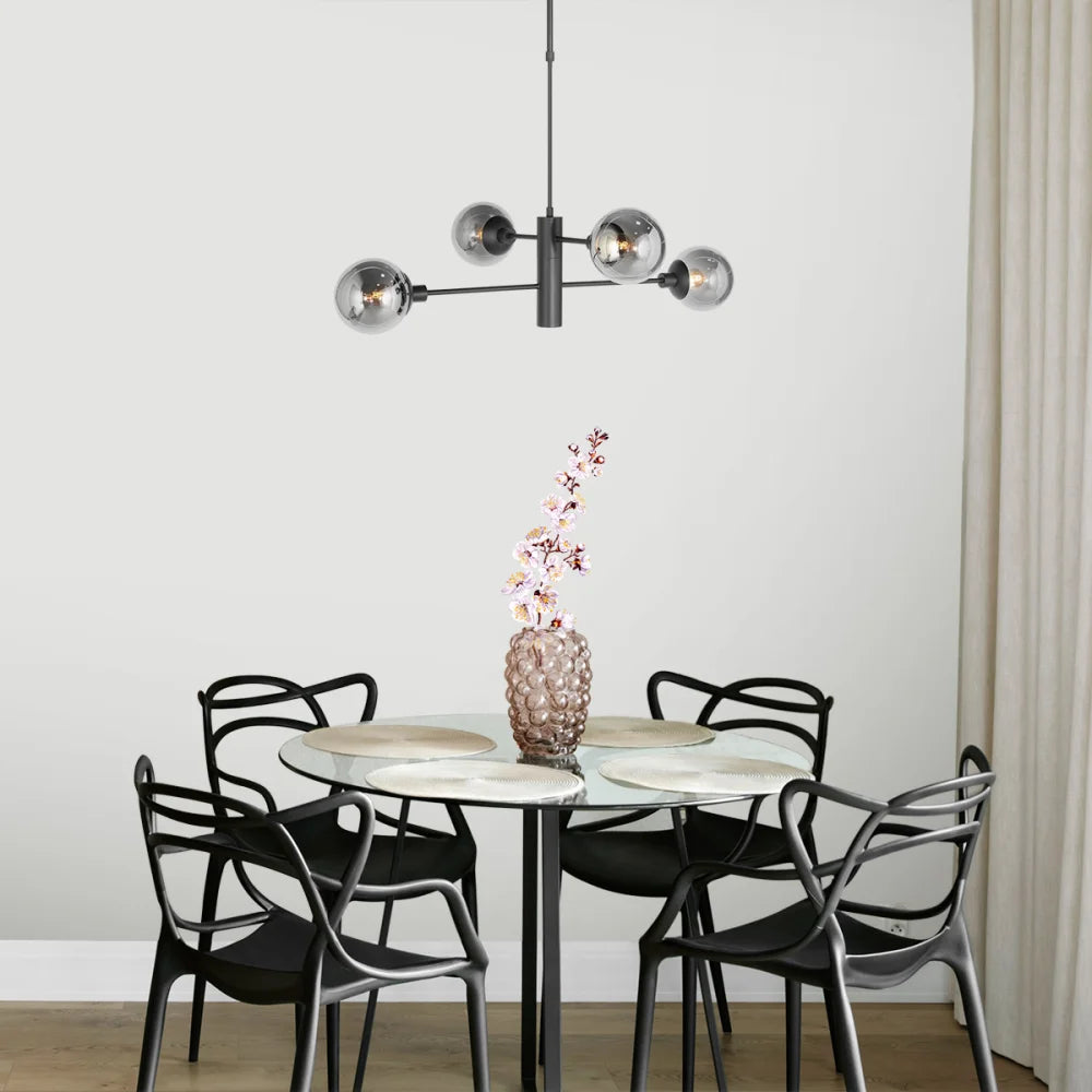Lampe suspension noire - 6 lumières - Constellation