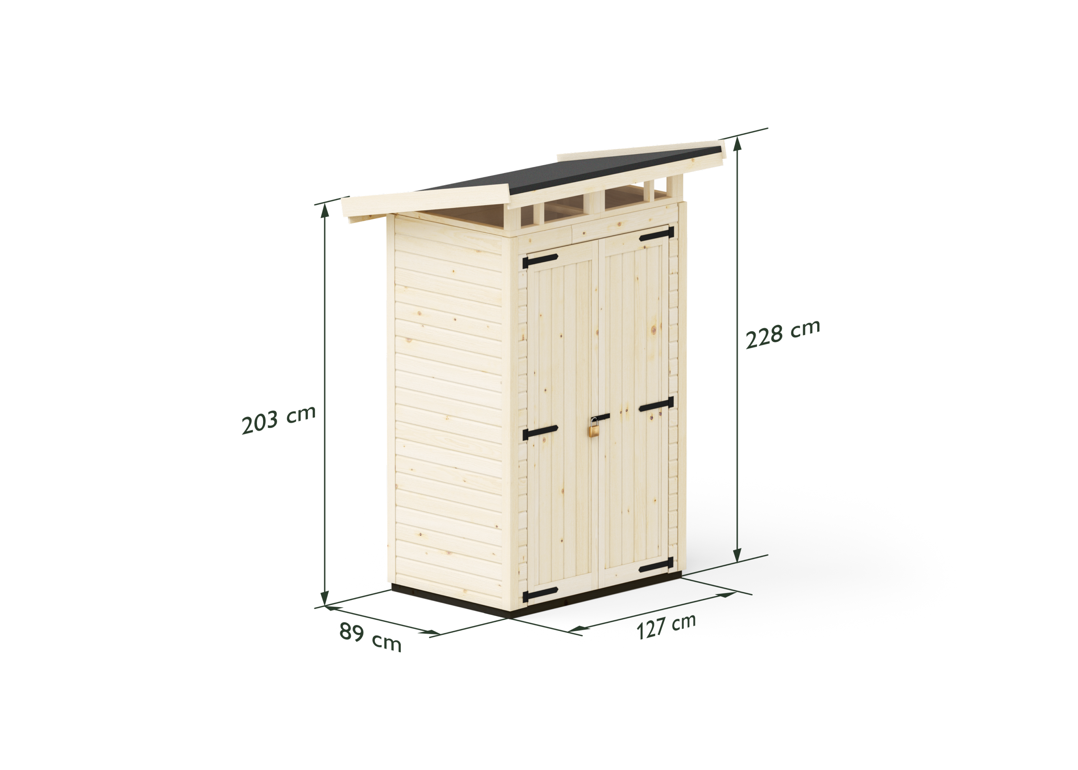 Abri de jardin en bois 127x87 cm Naturel
