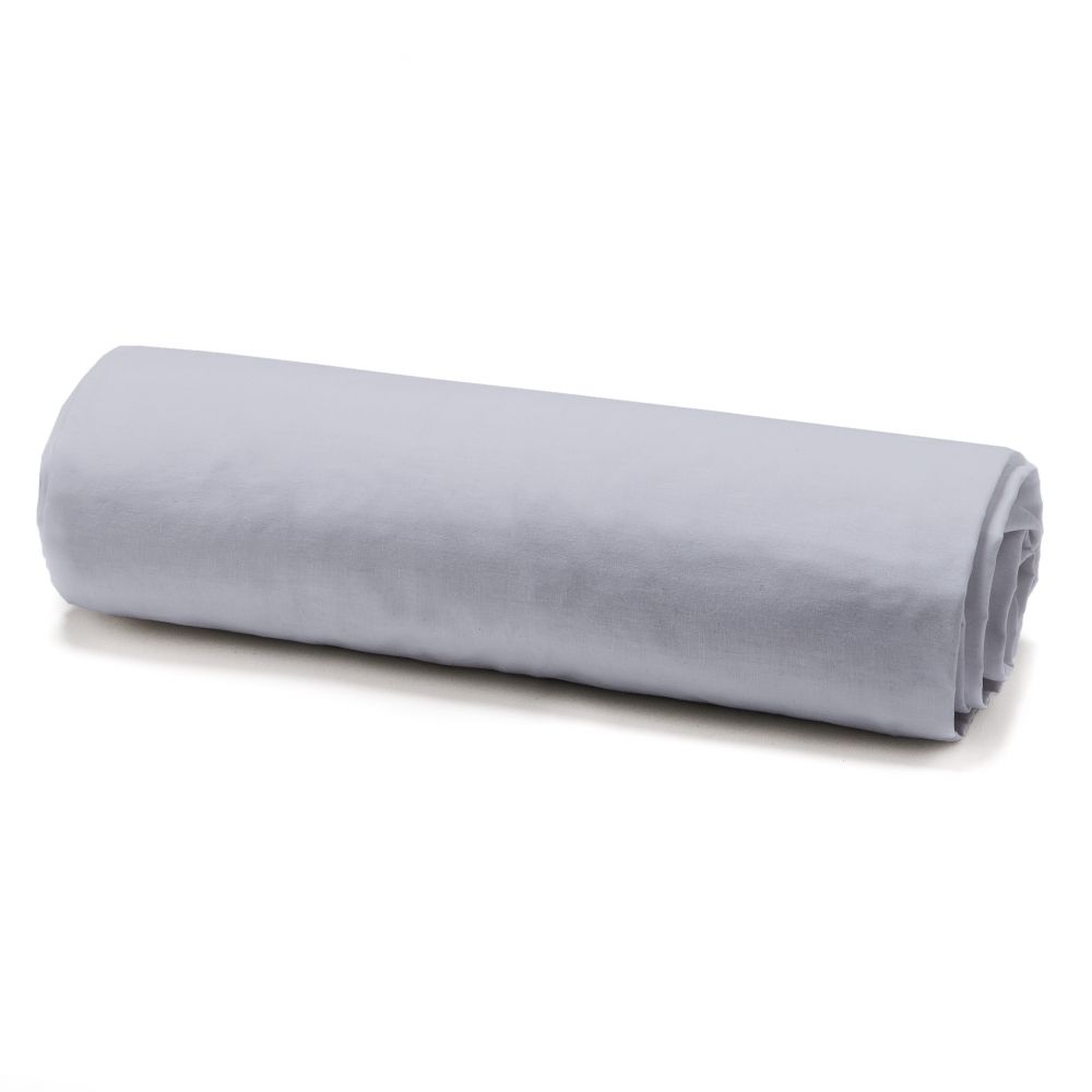Drap housse en percale de coton Today avec bonnet de 25 : Couleur - Zinc