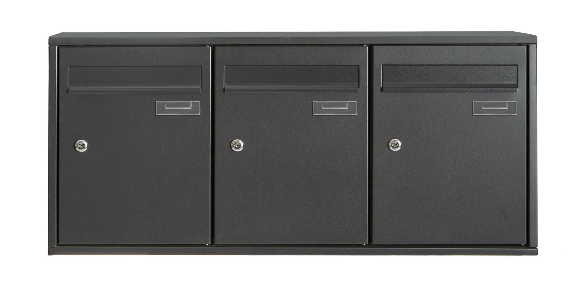 Boîte aux lettres 3 compartiments - noir mat
