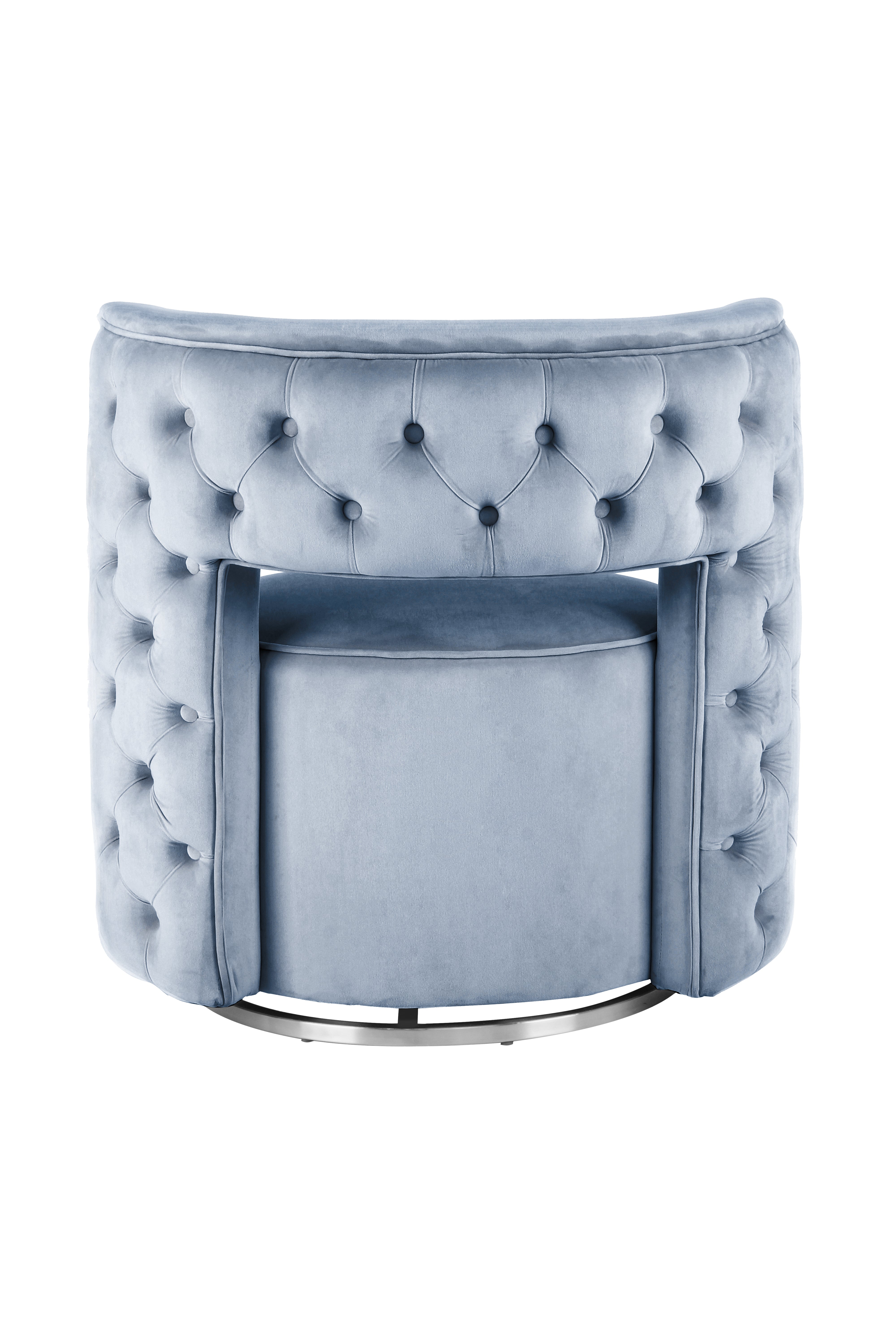 Fauteuil bleu clair / argent - Beverly