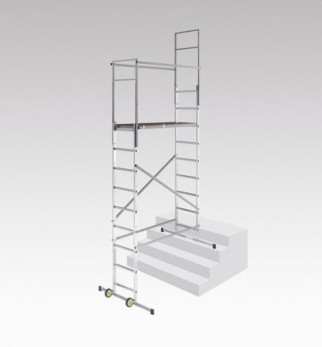 Echafaudage H5 en aluminium,rattrapage de niveau 2 roues 3,35 m