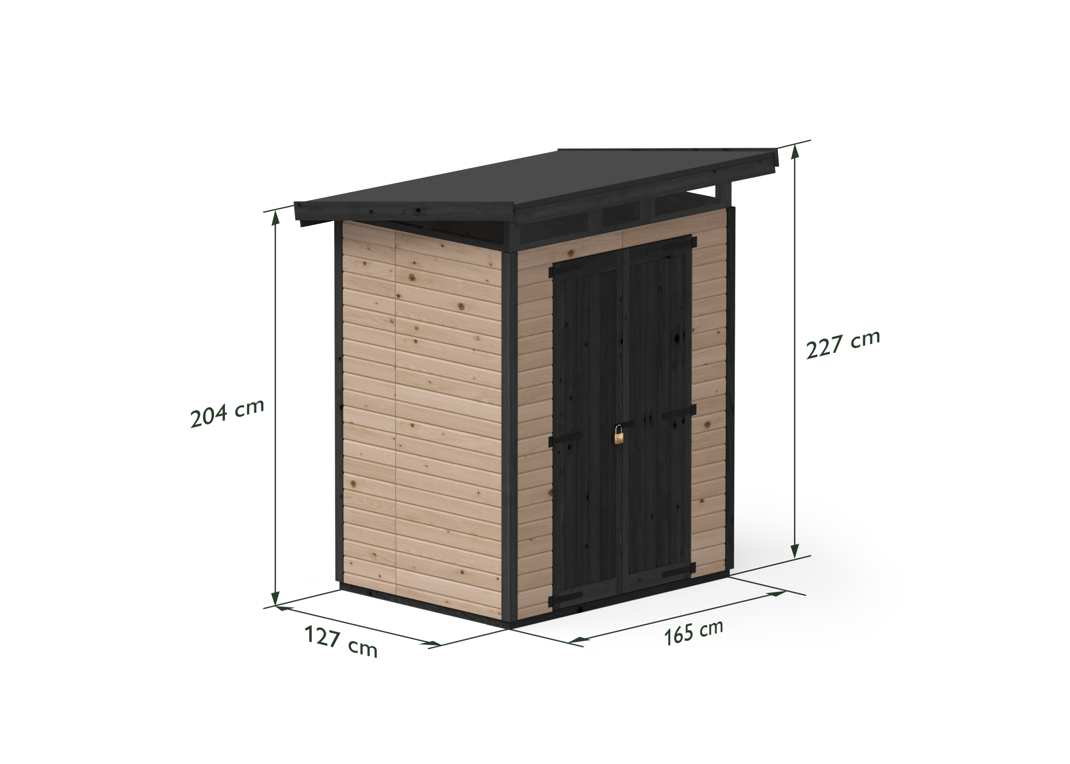 Abri de jardin en bois 163x127 cm Marron