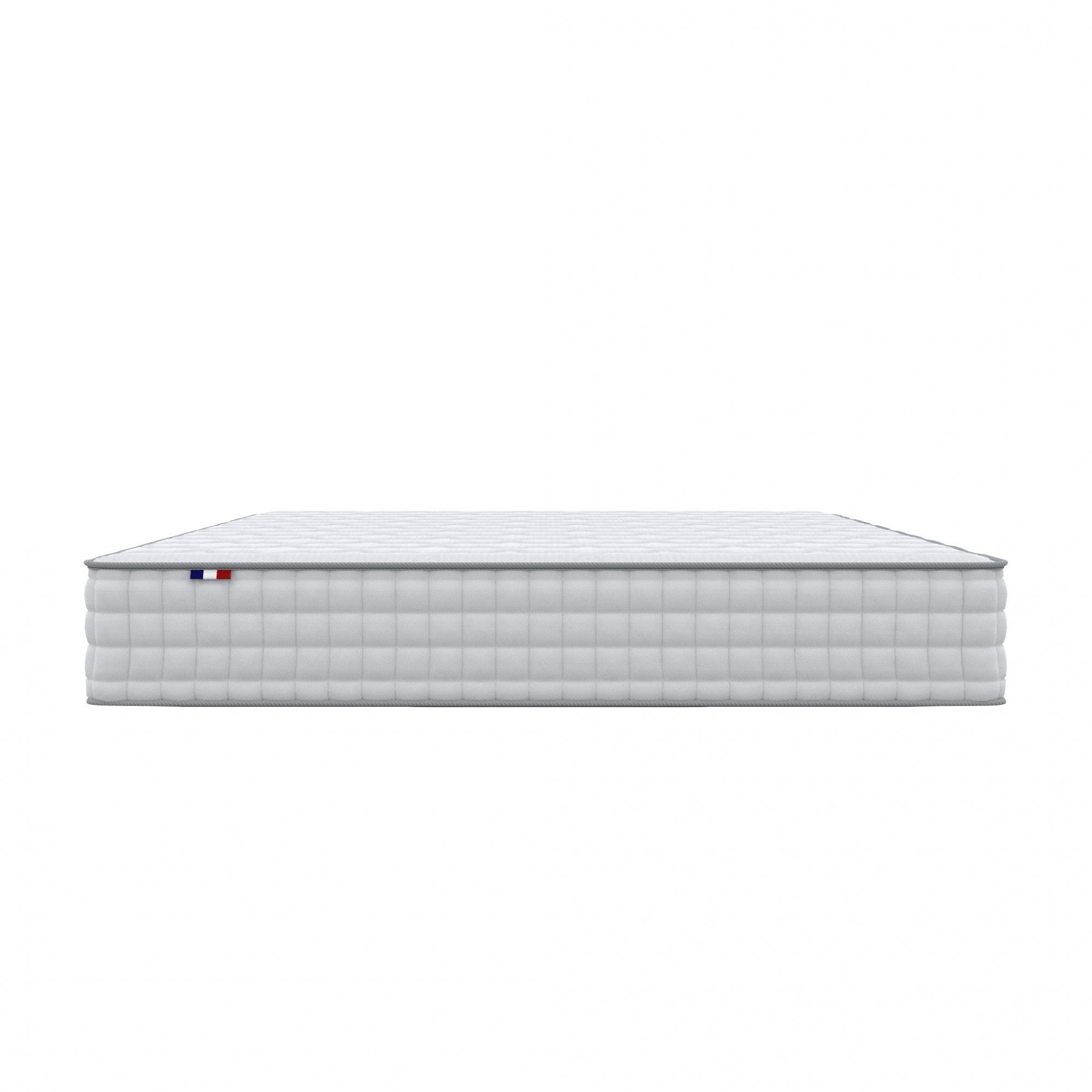 Ensemble literie : matelas à ressorts COSMOS et sommier Gris chiné - qualité française