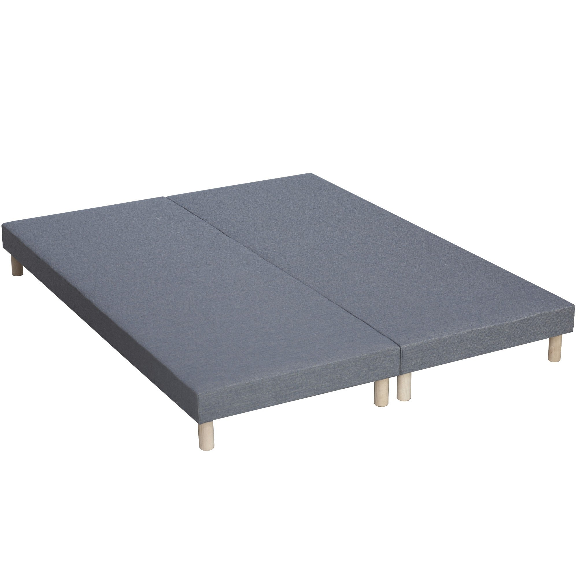 Pack matelas 30 cm 7 zones sommier bleu couette oreillers 160x200