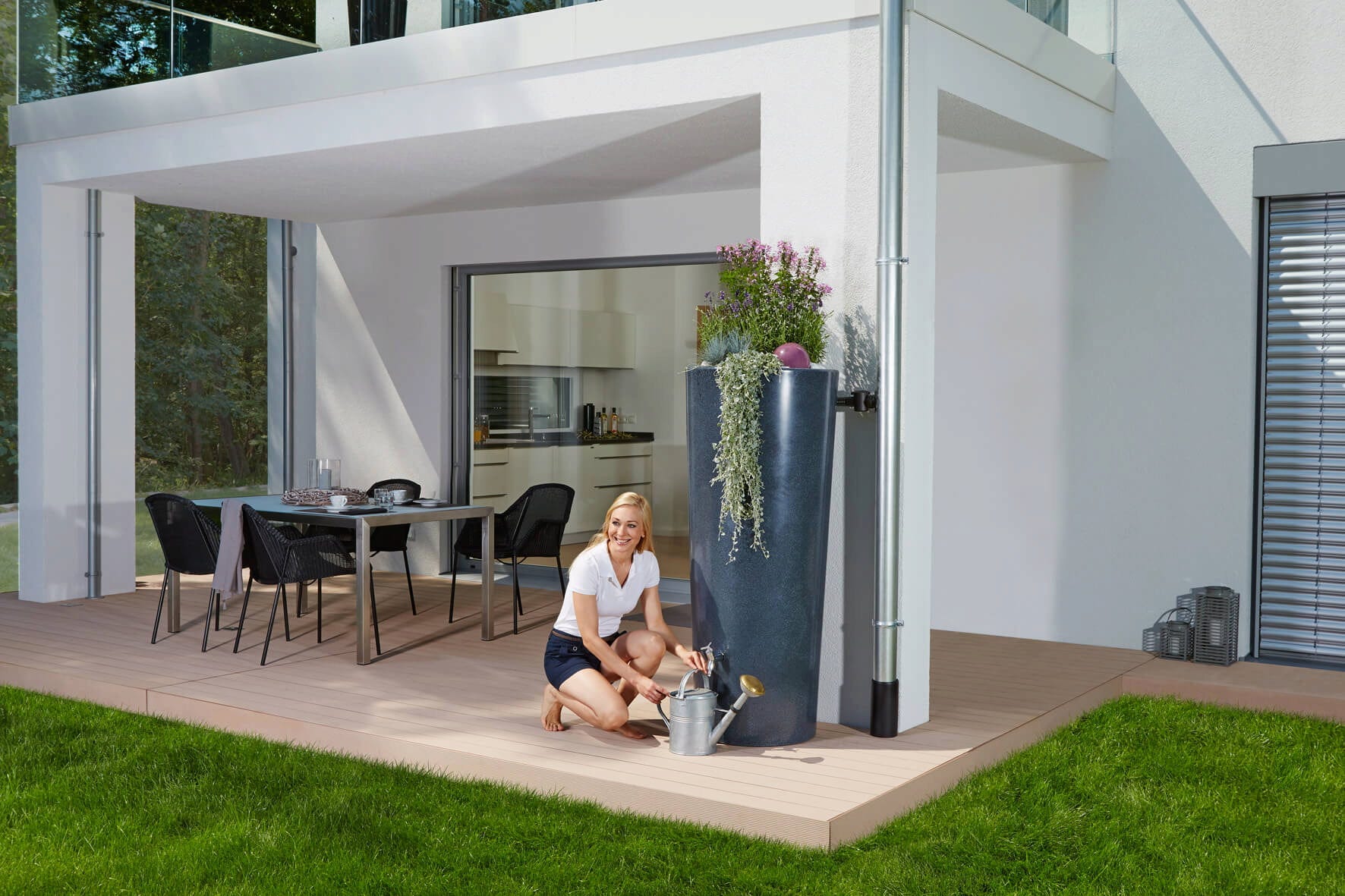 Stone Réservoir 210 L, lava avec bac à plantes