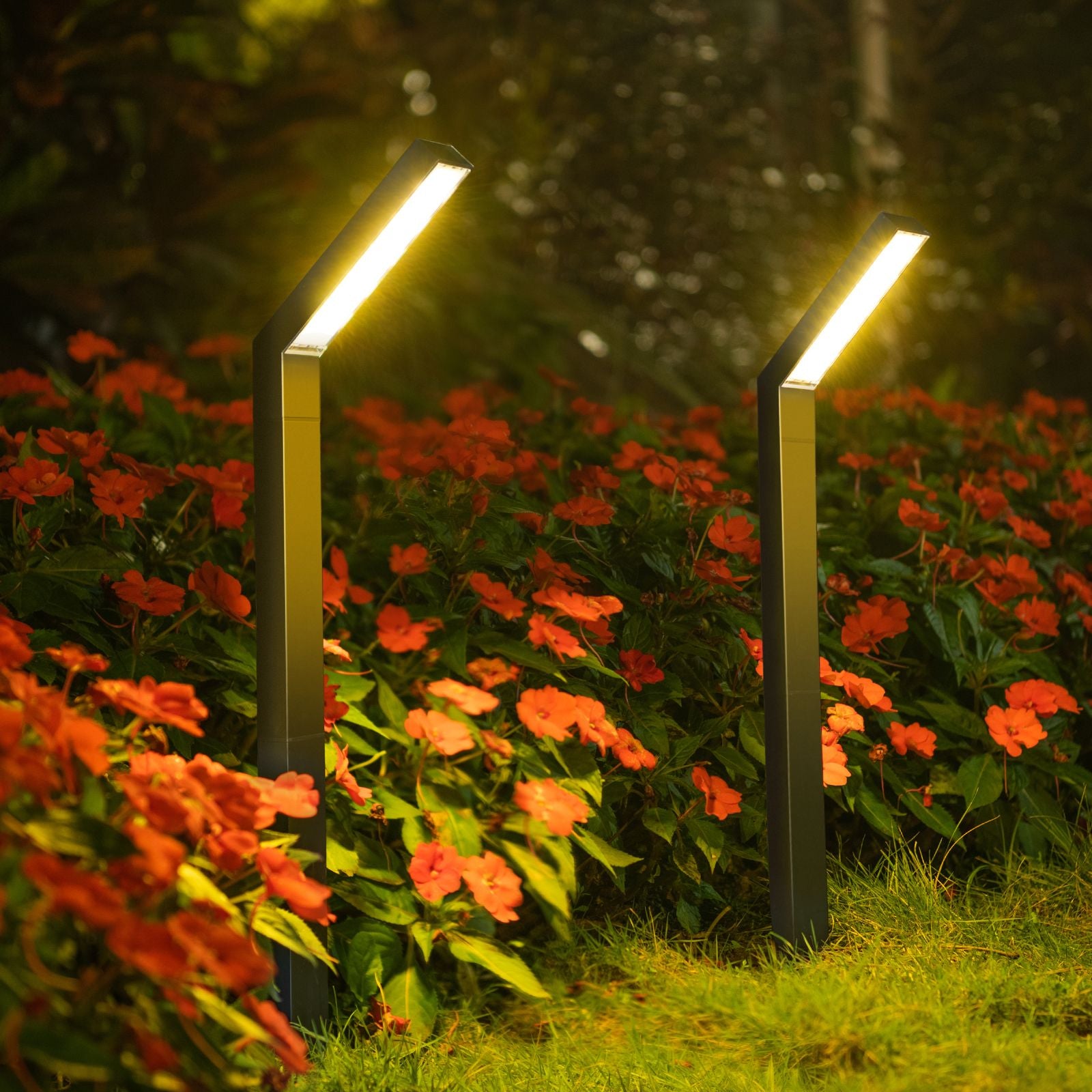 FlinQ Yora Solar Garden Lighting - Lampes solaires de jardin - Lampe d'extérieur - Aluminium - Paquet de 2 - Zwart