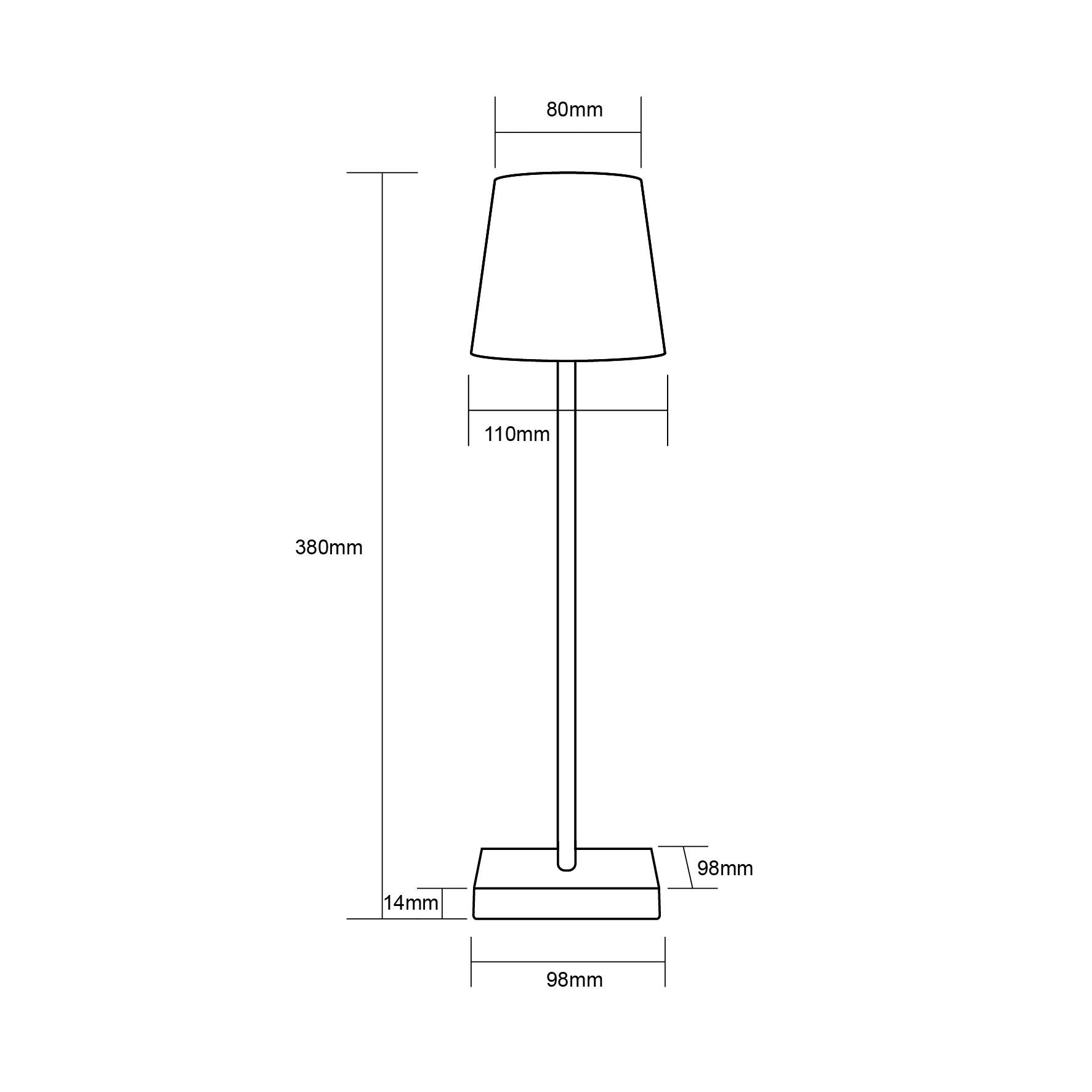 FlinQ Lampe de Table Nova Noire - Rechargeable et avec Commande Tactile