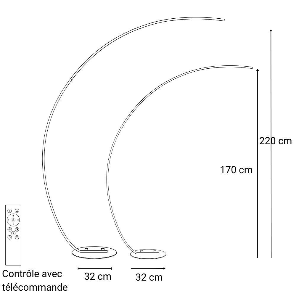 Lampadaire Arc Design Intérieur Blanc