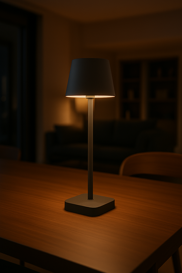FlinQ - Lampe de table - Rechargeable - Intensité variable avec mode mémoire - 3 niveaux d'éclairage - 38 cm - Anthracite