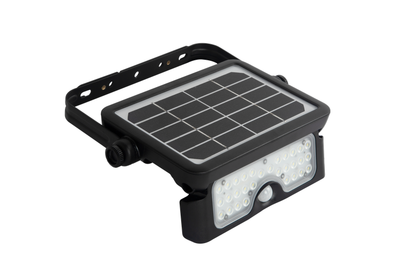 FlinQ Solar LED Floodlight 5W - Projecteur à énergie solaire - Lampe d'extérieur - IP65 - Lumière vive avec détecteur de mouvement