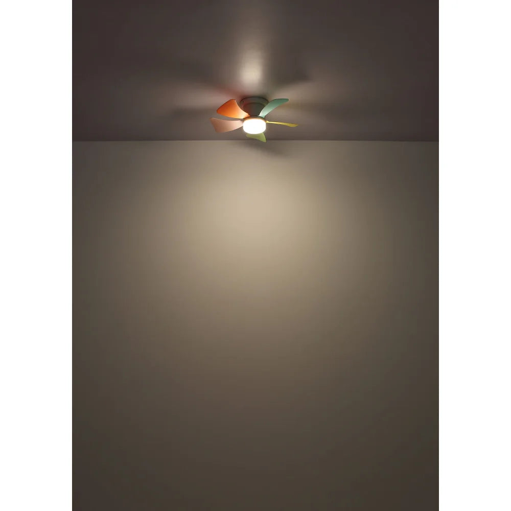 Ventilateur de plafond métal noir mat et lampe - Hines