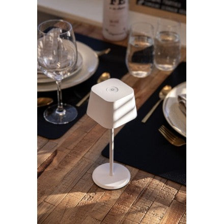 Pack de 2 lampes de table LED sans fil rechargeables Malta - blanches - intérieur & extérieur