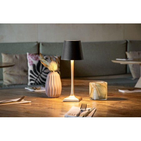 Lampe de table LED sans fil rechargeable Rome- noire/or - intérieur & extérieur
