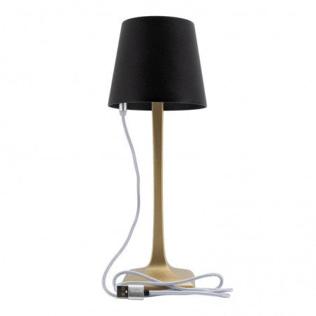 Lampe de table LED sans fil rechargeable Rome- noire/or - intérieur & extérieur