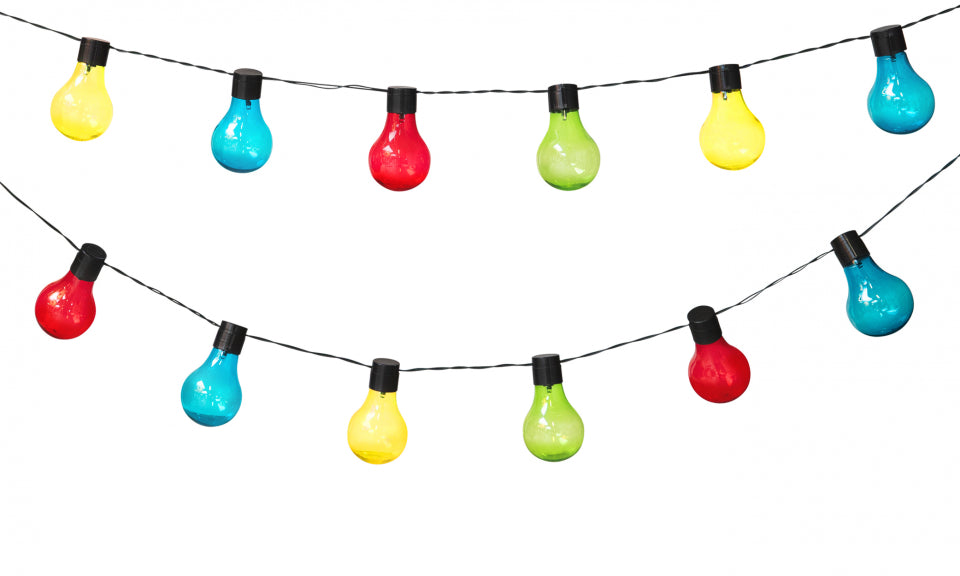 Guirlande solaire esprit guinguette 20 LED multicolore