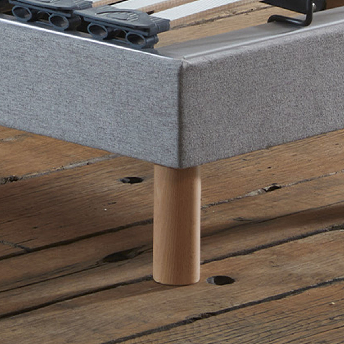 Lot de 2 lits électriques de relaxation multi lattes lisse Gris 2x80 x 200