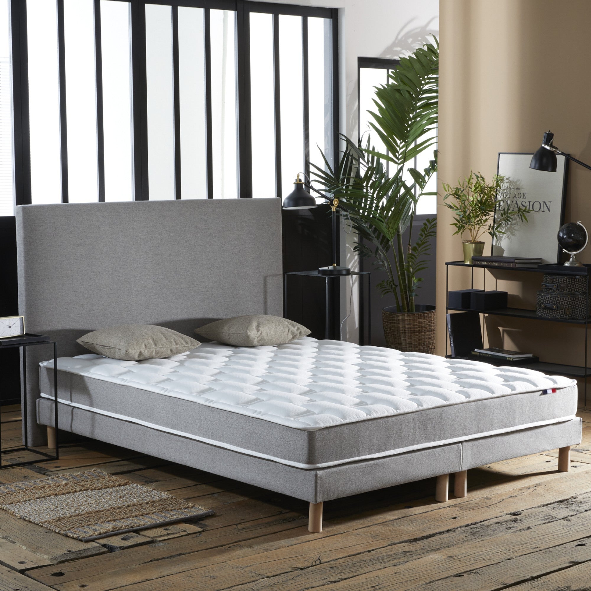 Matelas 80x200 cm bi-confort  : accueil mémoire de forme et mousse HR