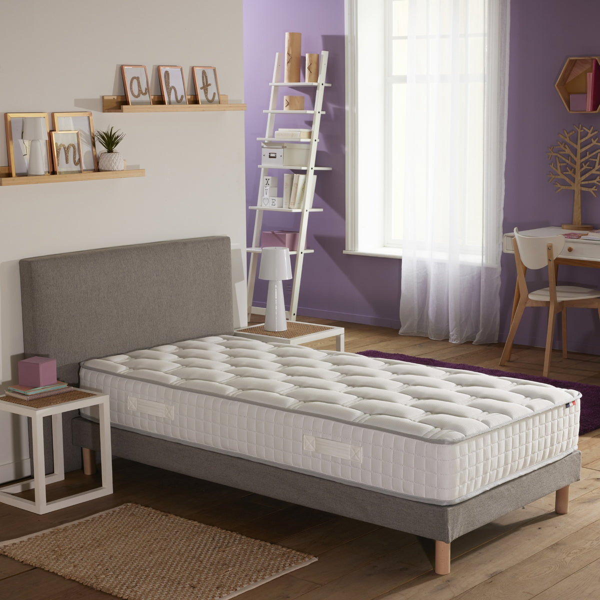 Matelas Ressort 24 cm  7 zones Face Hiver/Eté 90X200 Fabriqué en France