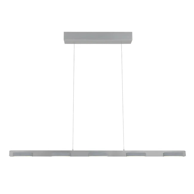 Lampe design suspension en acier brossé - 7 lumières- Bloc