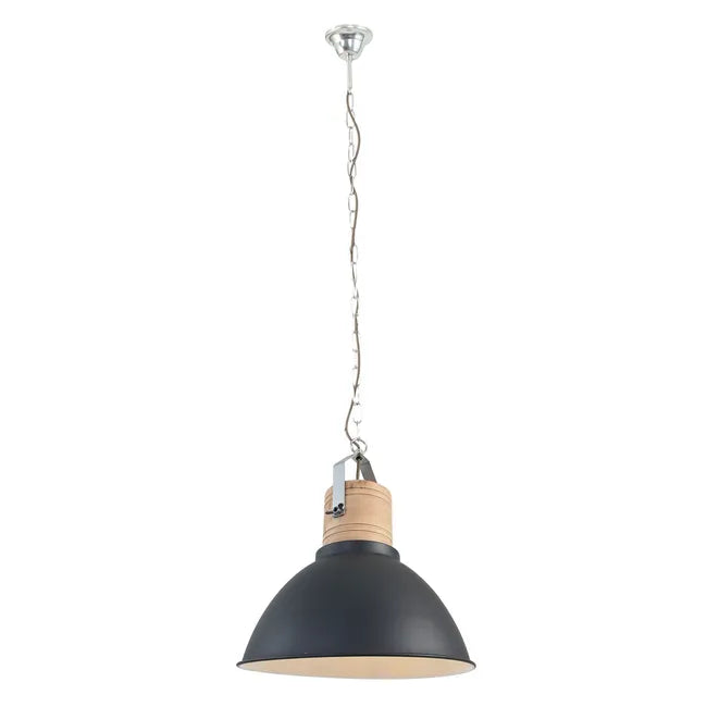 Lampe suspension style industriel noire - Emile