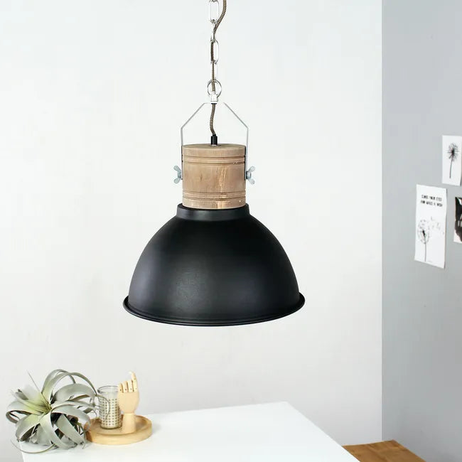 Lampe suspension style industriel noire - Emile