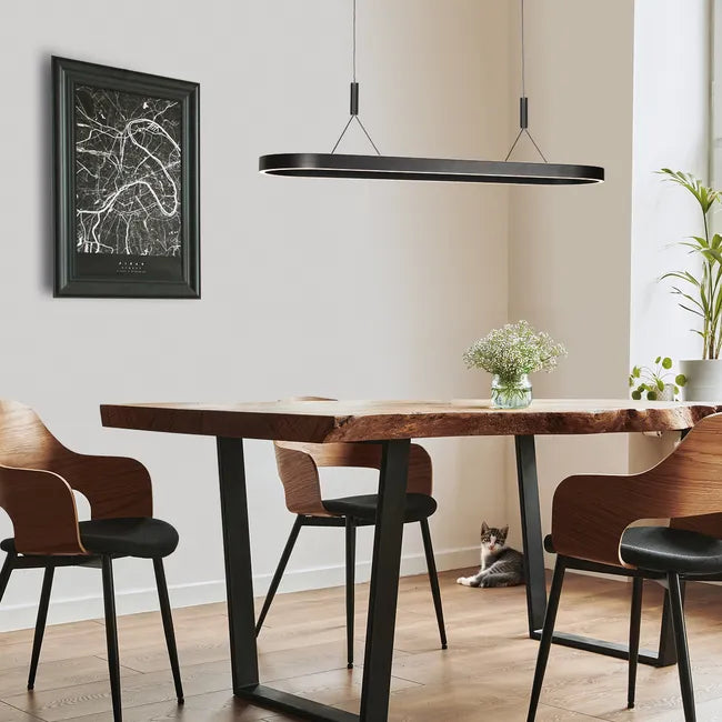Lampe suspension ovale noire - Mykty