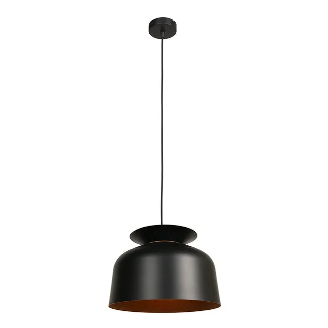 Lampe suspension noire & métal - Skandina