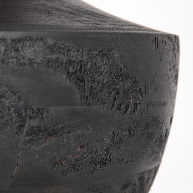 Lampe de table en bois noir avec abat-jour en velours bleu