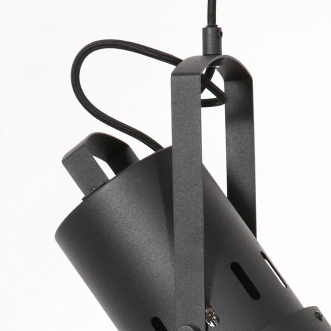 Lampe suspension noire & métal - Carré