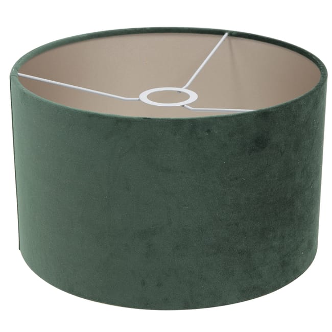 Lampe de table en bois  avec abat-jour en velours vert