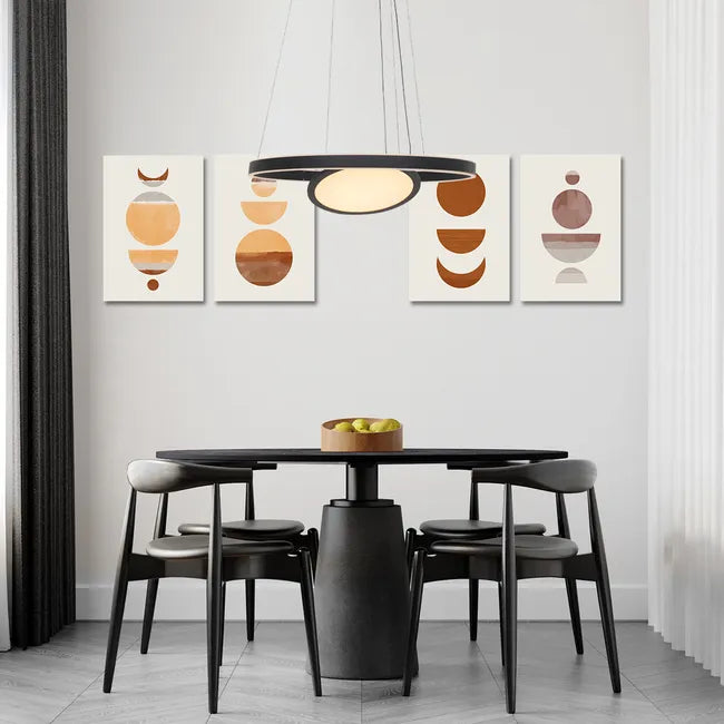 Lampe suspension noire - 3 lumières - Ringlux