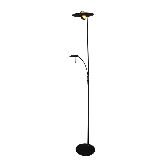 Lampadaire noir avec liseuse - Zénith