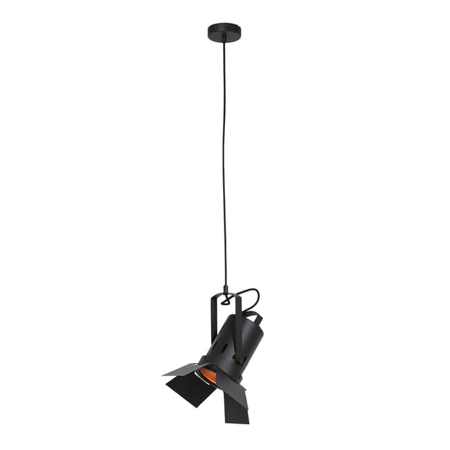 Lampe suspension noire & métal - Carré