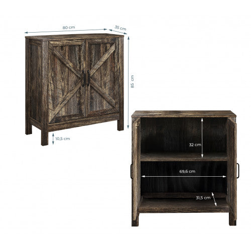 Buffet rustique en chêne Olimpia 80 cm