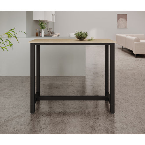 Table haute noire & chêne - 100 X 120 cm - Anivia