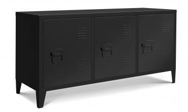 Meuble TV Storen 3 portes en métal noir L113cm