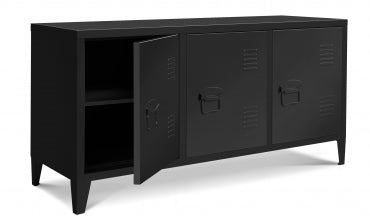 Meuble TV Storen 3 portes en métal noir L113cm