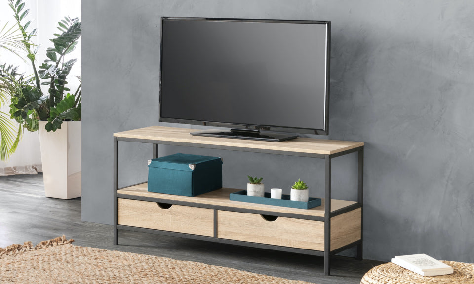 Meuble TV Memphis 2 tiroirs L113cm