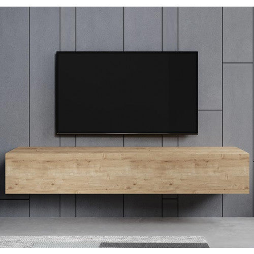 Meuble TV chêne clair - 180 X 30 cm - Amara M2
