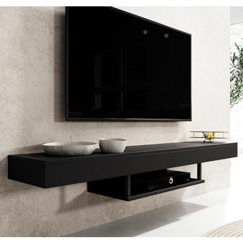 Meuble TV noir - 150 X 22 cm - Anabel