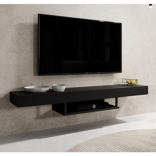 Meuble TV noir - 150 X 22 cm - Anabel