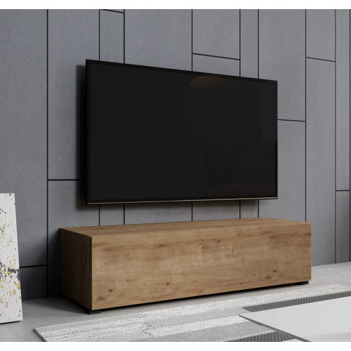 Meuble TV chêne clair avec pieds 2 cm - 120 X 30 cm - Amara M1